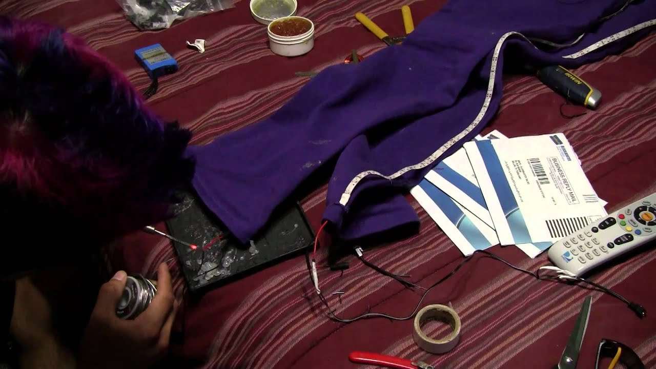 TRibal-welding some wires to my lights