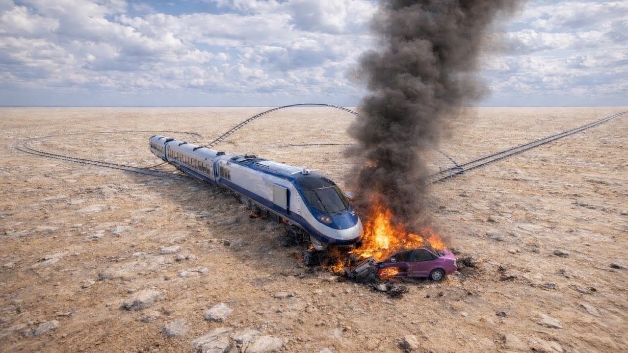 Train Accident Simulation | Car Crushed on Railway Track