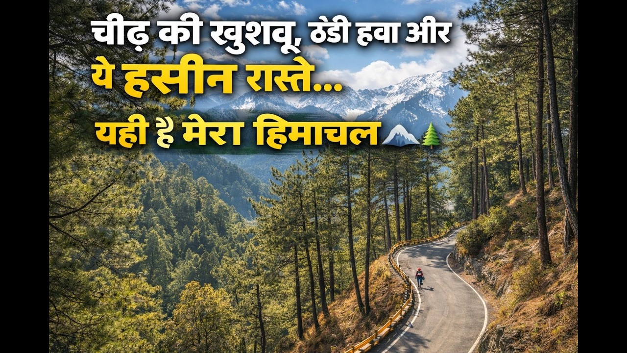 चीड़ की खुशबू, ठंडी हवा और ये हसीन रास्ते… यही है मेरा हिमाचल 🏔️🌲