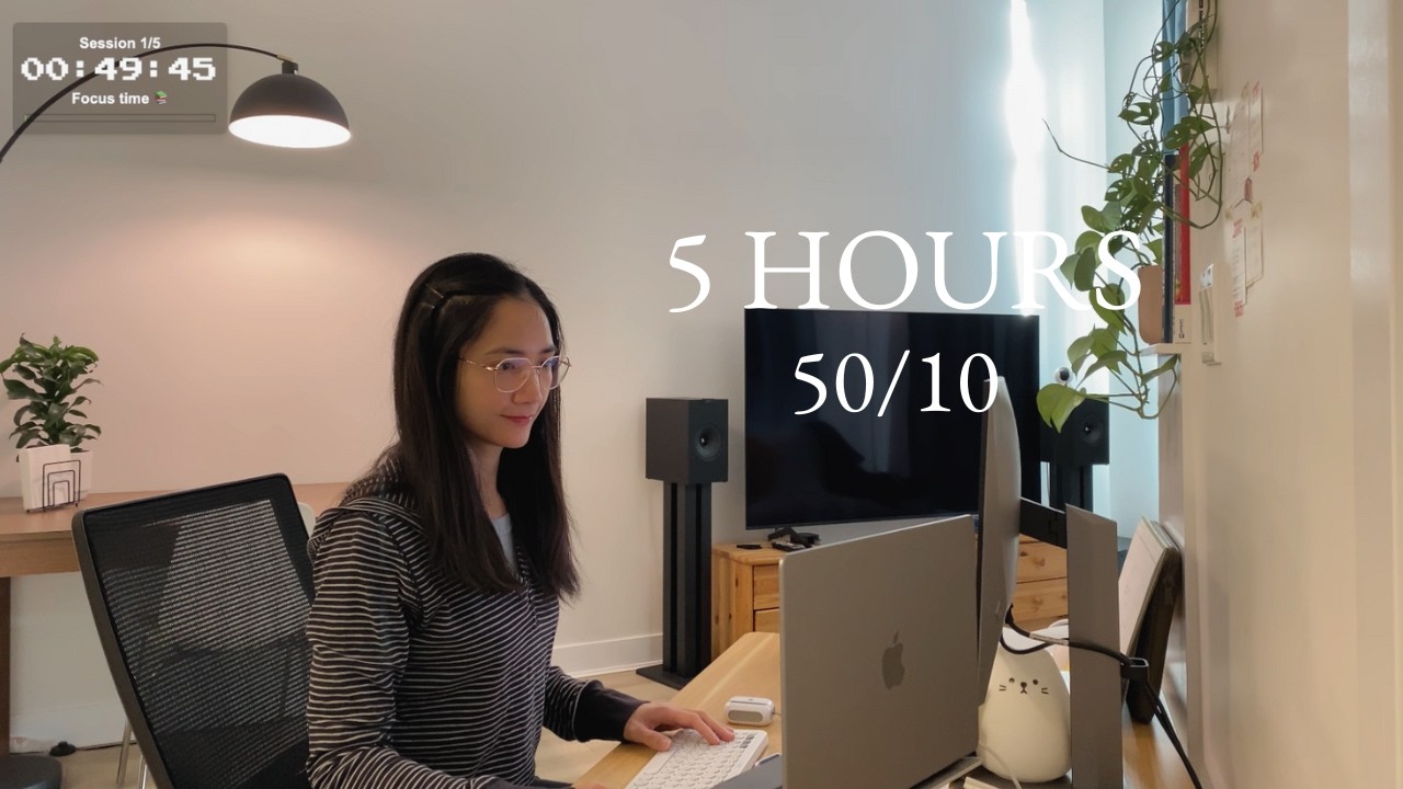 5hr Study With Me Live | pomodoro timer 50/10 🍅