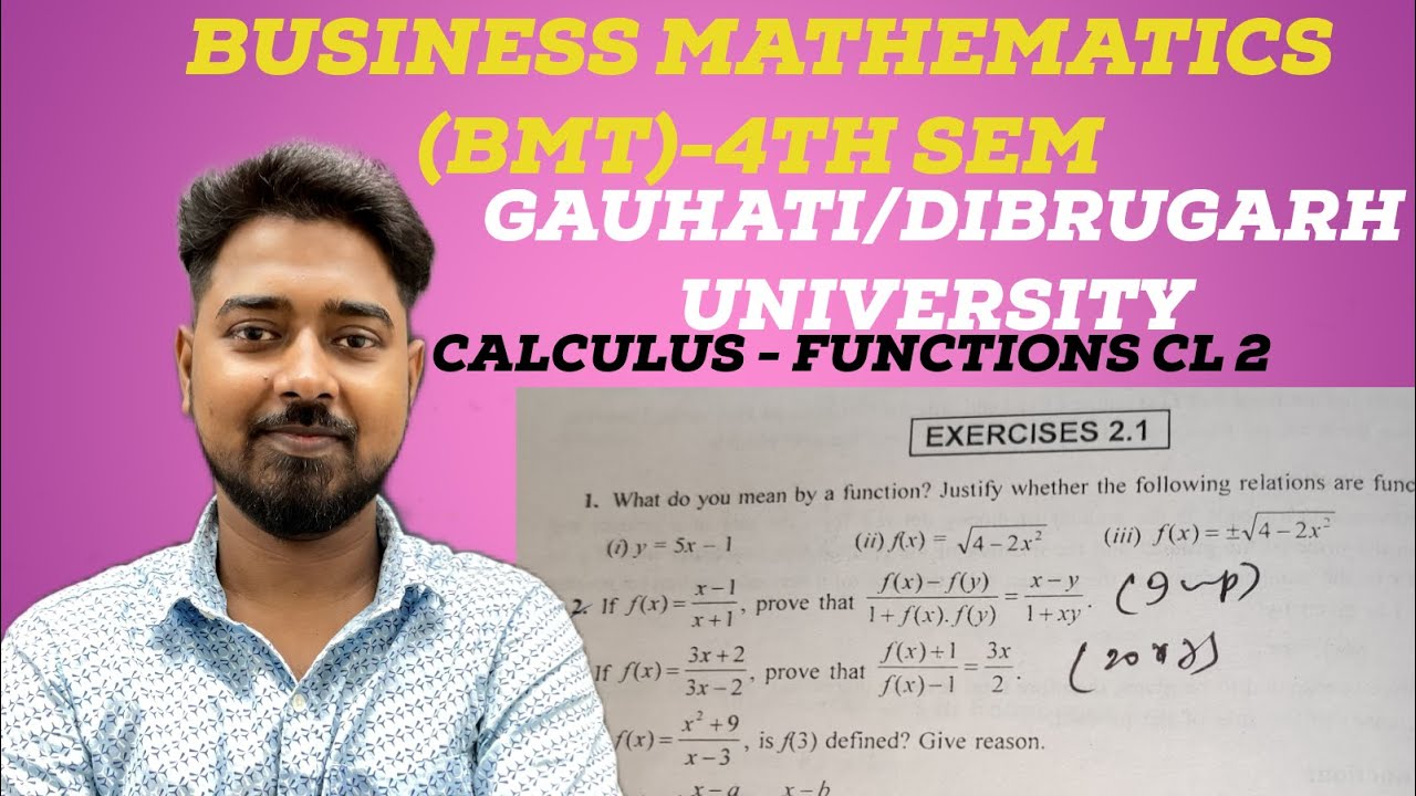 CALCULUS-I FUNCTIONS Cl2 BUSINESS MATHEMATICS BMT) 4TH SEM COURSE GAUHATI/DIBRUGARH UNIVERSITY, 2024