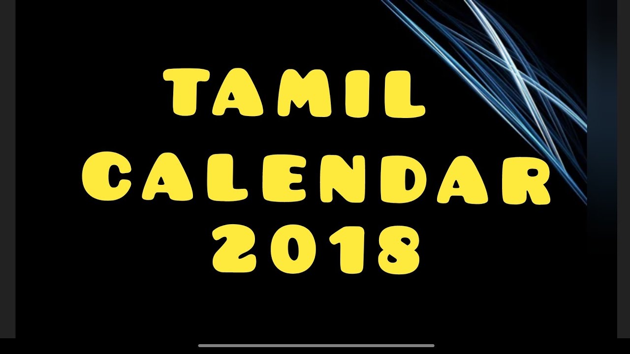 Tamil Calender 2018