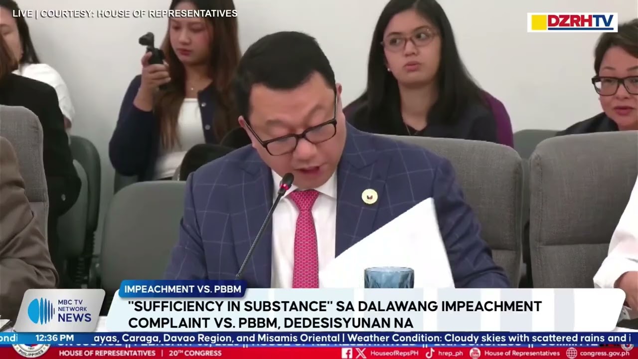 'SUFFICIENCY IN SUBSTANCE' SA DALAWANG IMPEACHMENT COMPLAINT VS. PBBM, DEDESISYUNAN NA