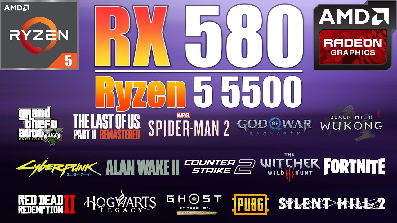 RX 580 + Ryzen 5 5500 : Still Good in 2025? 15 Games Tested