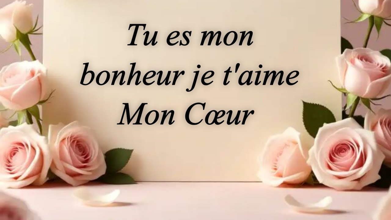 Tu es mon bonheur ❤️ message d'amour très touchant 💌 poème d'amour ❤️lettre d'amour ❤️ texte d'amour
