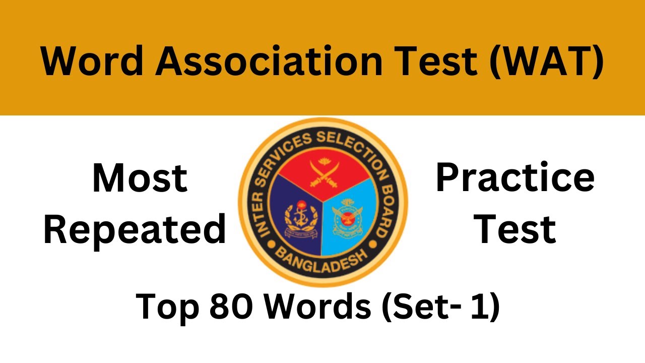Word Association Test (WAT) Practice || Top 80 Words | Psychologist Test  || ISSB BD