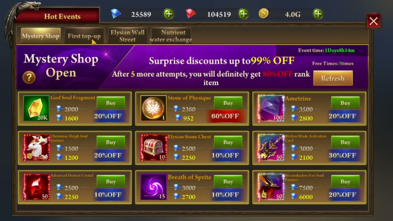 Era of Celestials 03-14-2026 Events for 03-15-2026