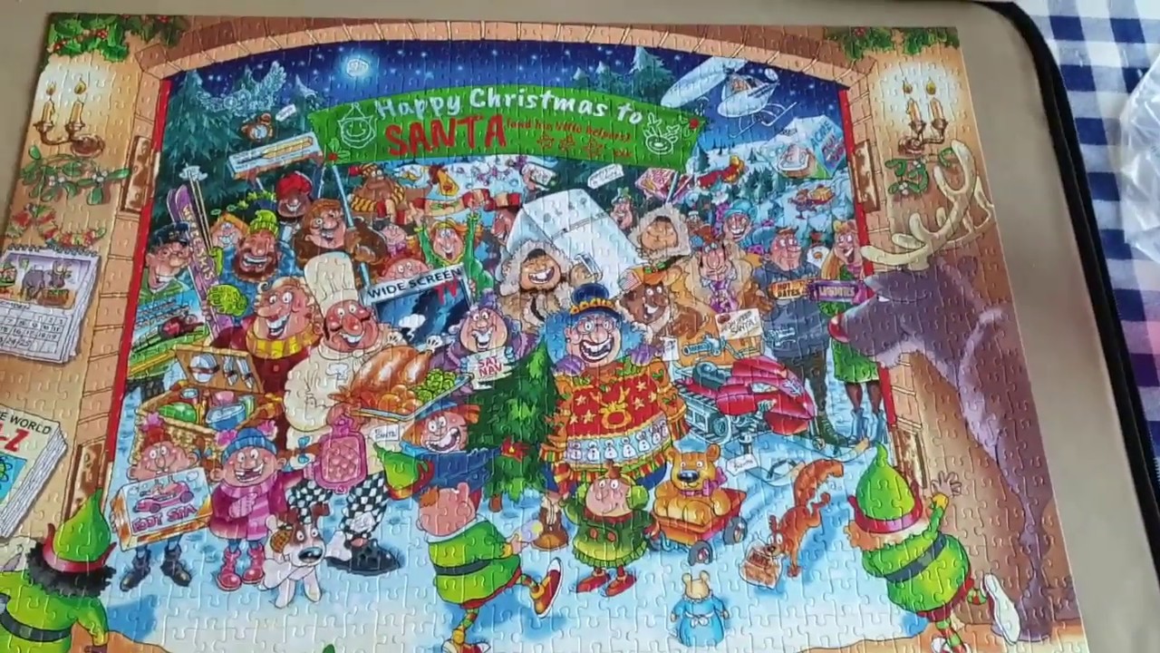 Wasgij Christmas 15: Santa;s Unexpected Delivery jigsaw solution