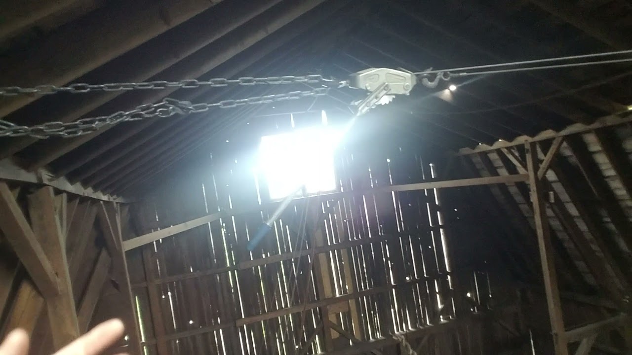Trying to straighten an old barn