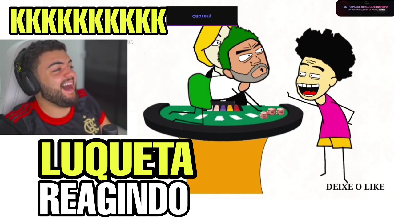 LUQUETA REAGINDO PAULINHO O LOKO E RED NO CASINO KKKKKKK