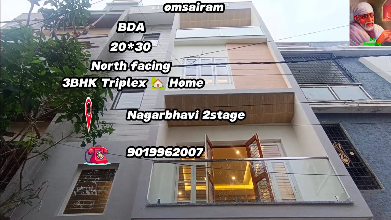 #510 #BDA Property #20×30 #North 600sqft #New 3BHK Triplex 🏡 Home in #Nagarbhavi 2stage #9019962007