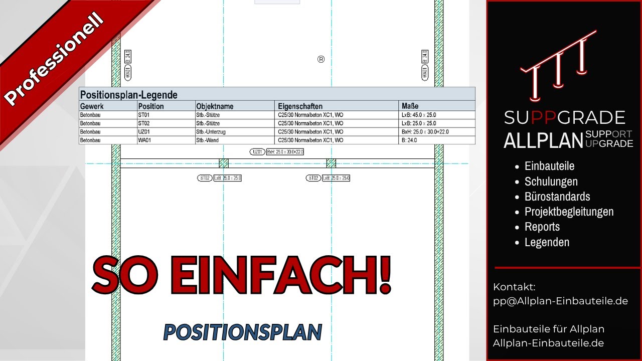 einen GUTEN Positionsplan in Allplan erstellen