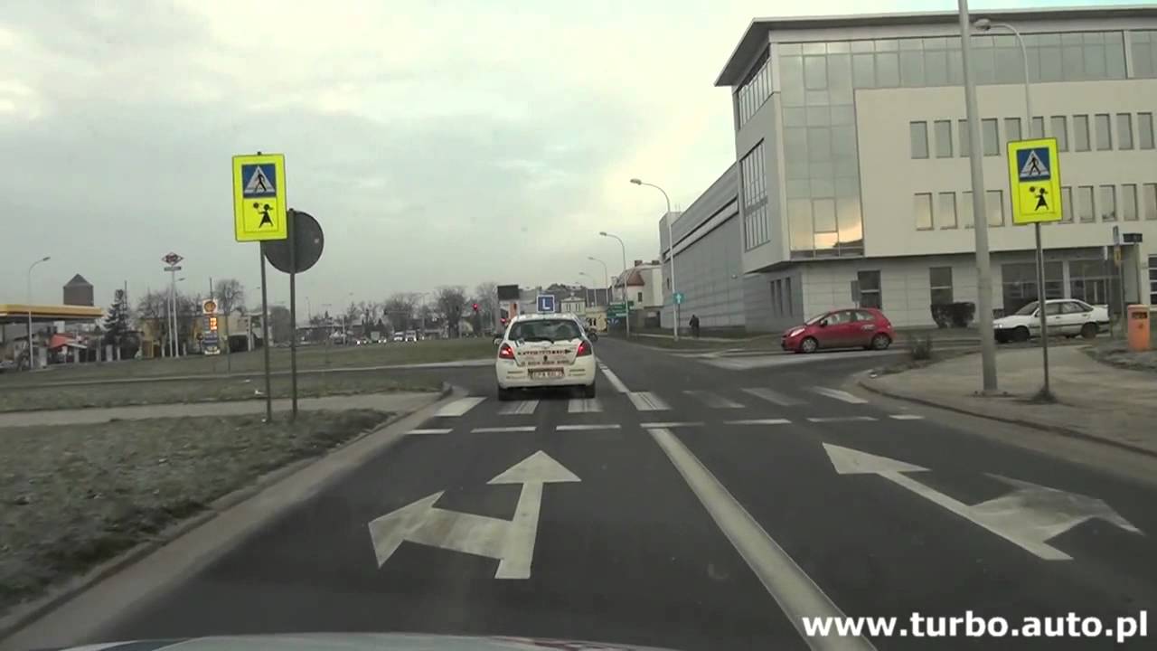 01 SIERADZ Skręt w lewo na jednokierunkowej   Egzamin praktyczny WORD Sieradz,Łódź z SK TURBO