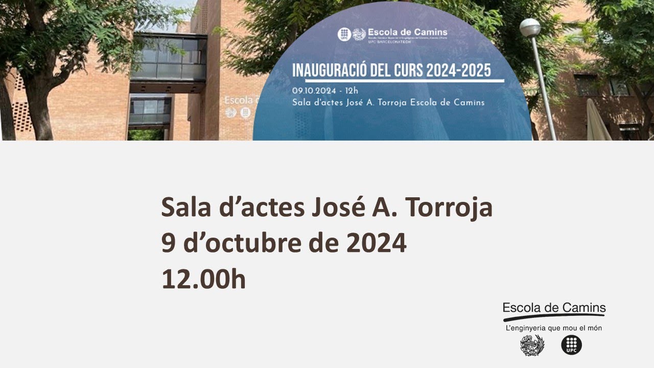 Inauguració del curs acadèmic 2024-2025 de l'Escola de Camins de Barcelona