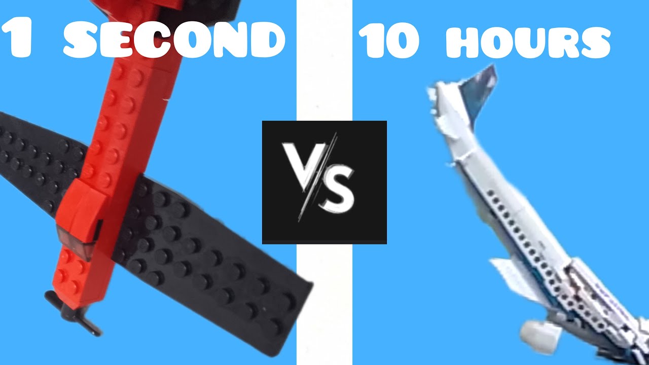 1 Second VS 10 Hours LEGO PLANE CRASH