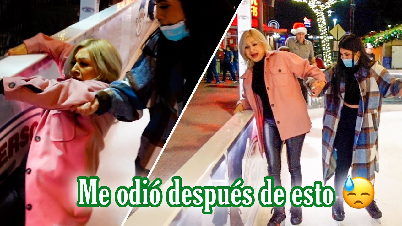 LLEVÉ A MI SUEGRA A PATINAR EN HIELO POR PRIMERA VEZ 🥶CASI LA MANDO AL HOSPITAL😱-LILLIAN GRIEGO