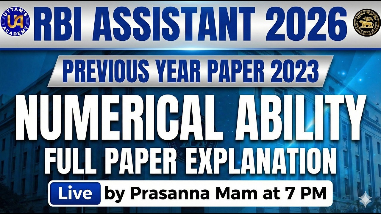 RBI ASSISTANT PREVIOUS YEAR PAPER NUMERICAL ABILITY EXPLANATION LIVE