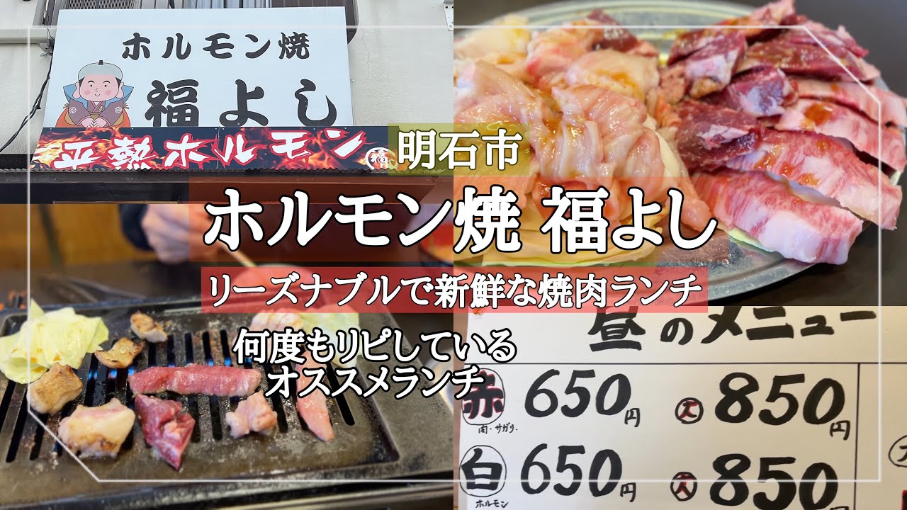 【明石市】リーズナブルで新鮮な焼肉ランチ/ホルモン焼　福よし/平熱ホルモン/オススメランチ