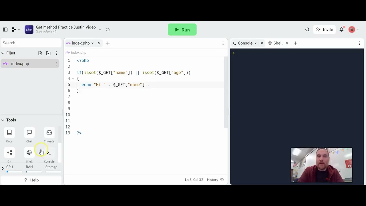 Get and Post Method Programs