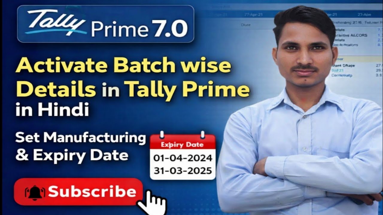 How to Activate & Make Batch wise Details in Tally Prime in Hindi. Set Mfg. & Expiry Date on Item.