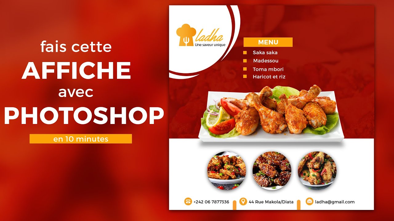 Tuto PHOTOSHOP: comment faire une affiche de restaurant