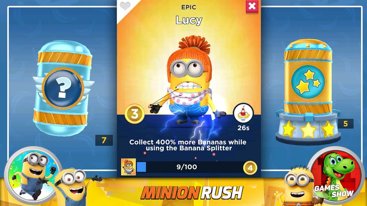 Epic Costume Lucy Level Up & Agent Prize Pod Minion Rush Despicable Me gameplay walkthrough
