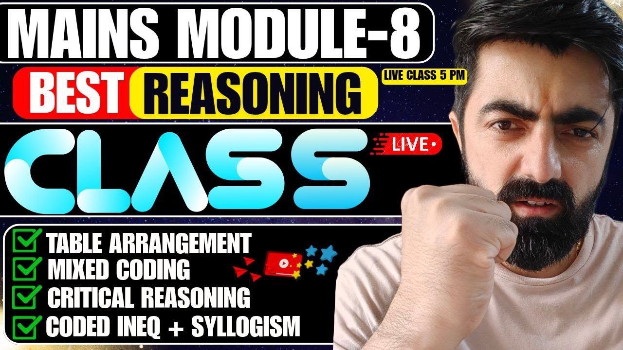IBPS/SBI PO MAINS 2025 Mains Module - 08 || Mains Reasoning By Dhruva Sir