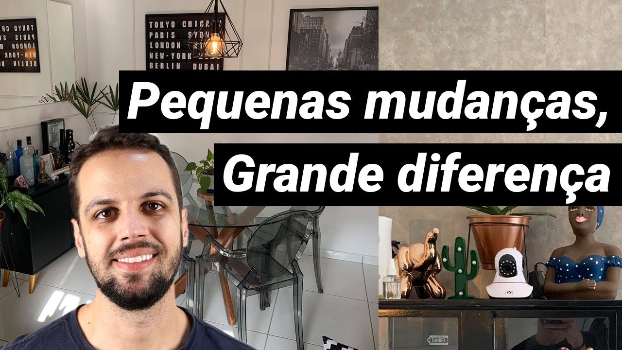 Mudanças simples, mas que trouxeram um visual a mais para a minha sala
