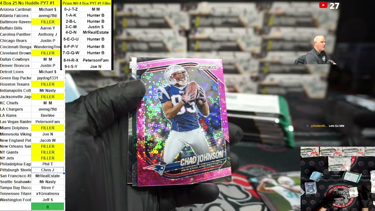 4 Box 2025 Prizm No Huddle Football PYT #1