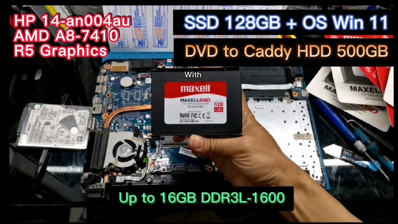 Upgrade Laptop HP 14 SSD+HDD RAM Windows 11 Plus Budget