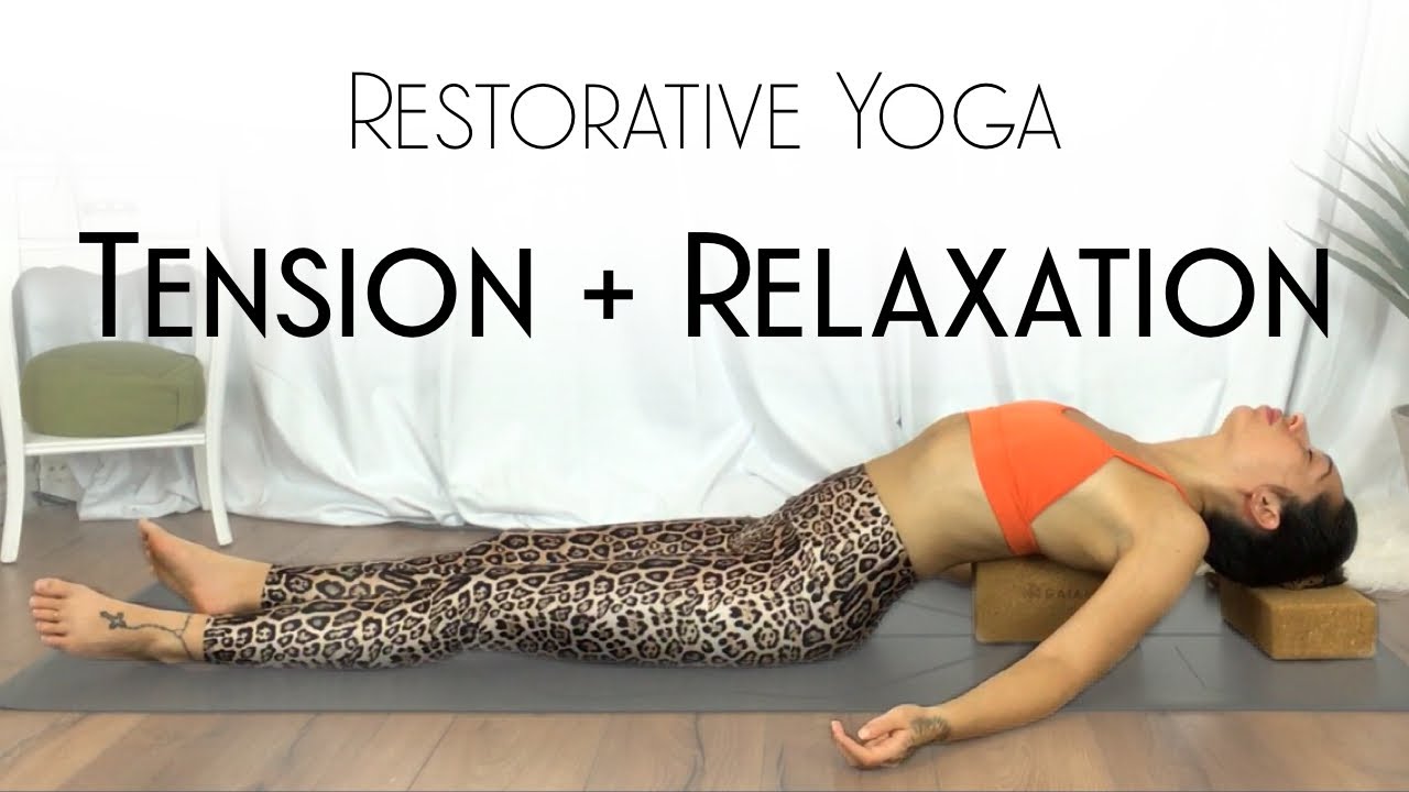 Restorative Yoga with YOGA BLOCKS for Tension Relief - DAY 25 - Yoga For Inflexible People