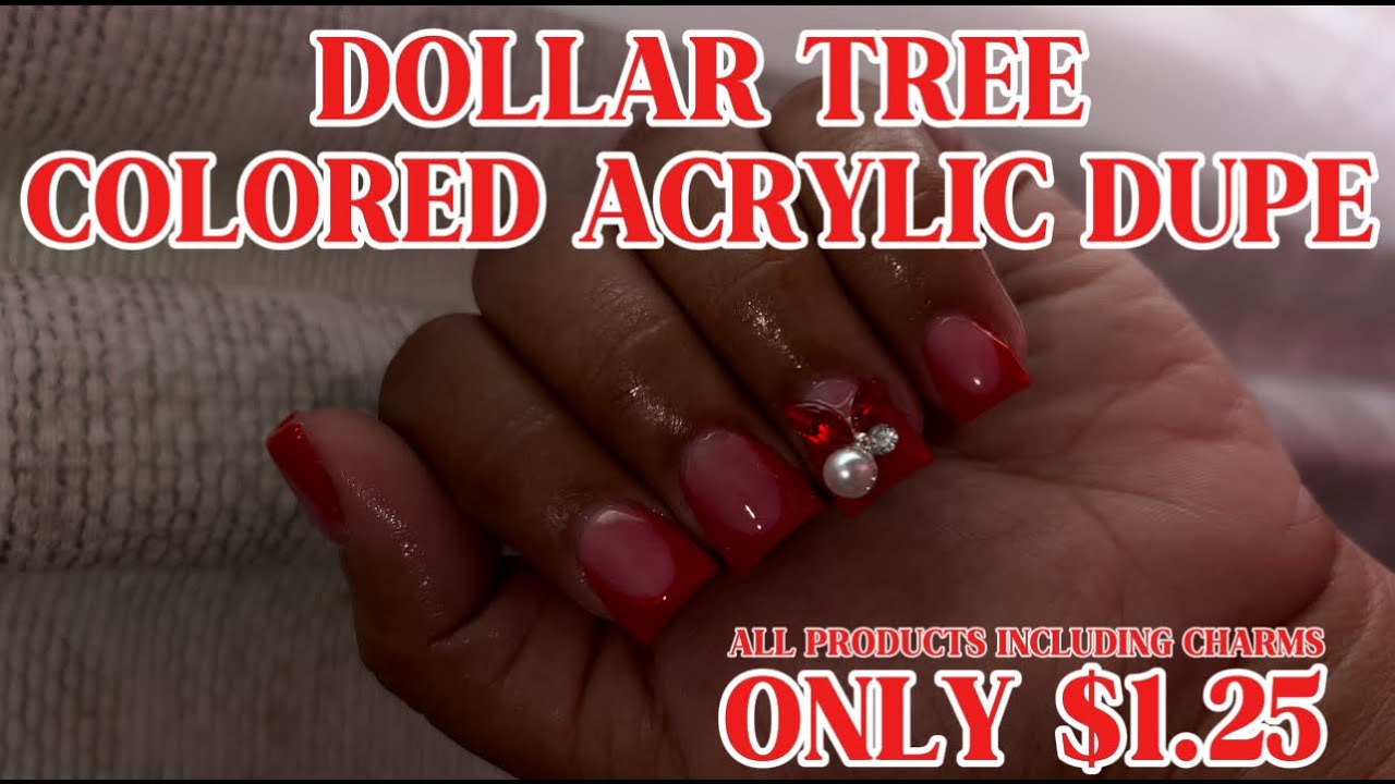 ACRYLIC NAILS DUPE **ALL PRODUCTS ONLY $1.25** INCLUDING THE CHARMS *NOT CLICKBAIT*