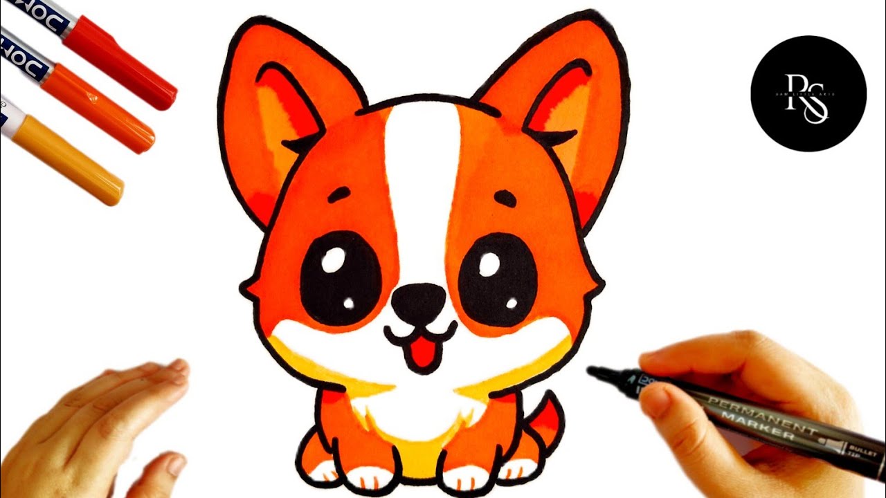 How to Draw a Cute Puppy | Cute Kawaii Puppy Drawing🐶 | Easy Cute Dog Drawing for Kids & Beginners