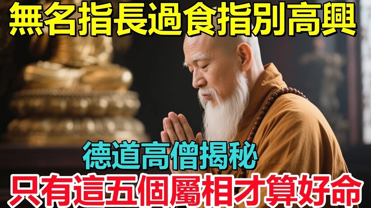 無名指長過食指別高興，德道高僧揭秘：只有這五個屬相才算好命！