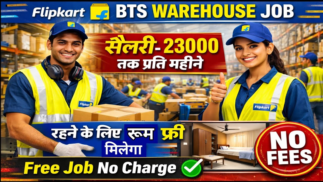 Flipkart Packing Job | Free Room | Mumbai Job | 10th pass job | 12th Pass Job | Job in mumbai