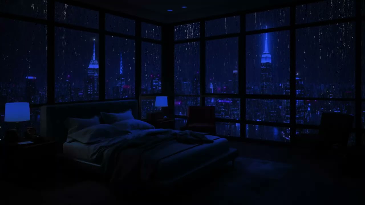 Sanfter Regen Am Fenster In New York 🌧️ – Nächtliche Stadtgeräusche Für Einen Friedlichen Schlaf