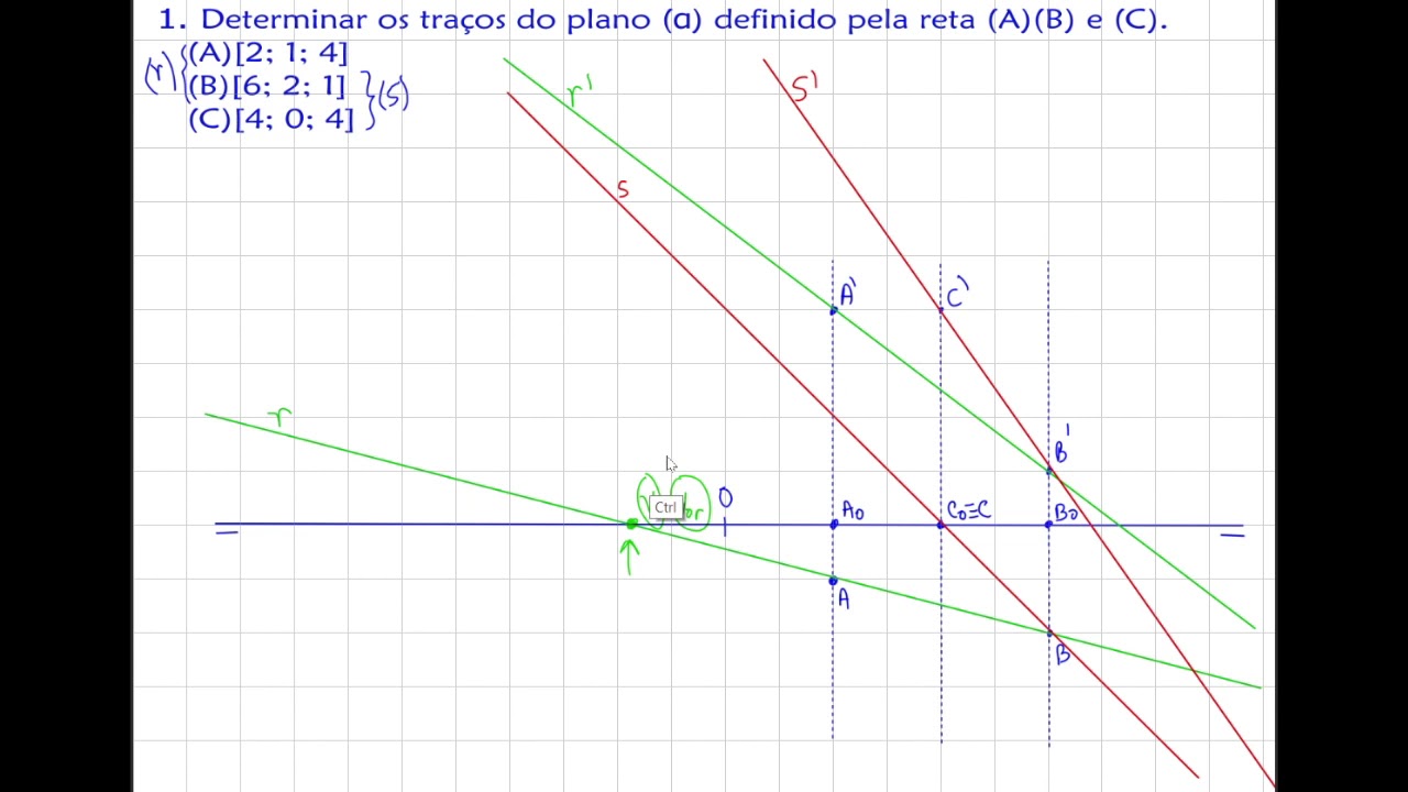 AULA 11 - GEOMETRIA DESCRITIVA - INTRODUÇÃO AO ESTUDO DO PLANO -PLANO QUALQUER  - EXERCÍCIO - ÉPURA
