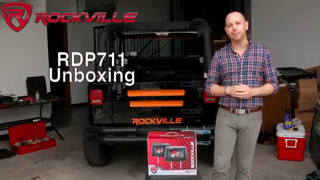 Unboxing ROCKVILLE RDP711 HEADREST MONITORS W/DVD PLAYER/USB/HDMI+GAMES