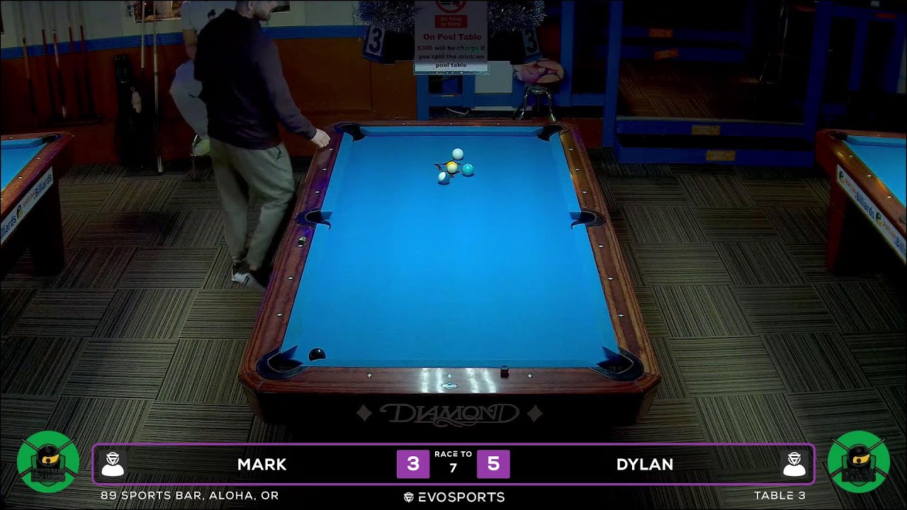 MARK  vs DYLAN  - 89 SPORTS BAR - TABLE 3 | EvoSports