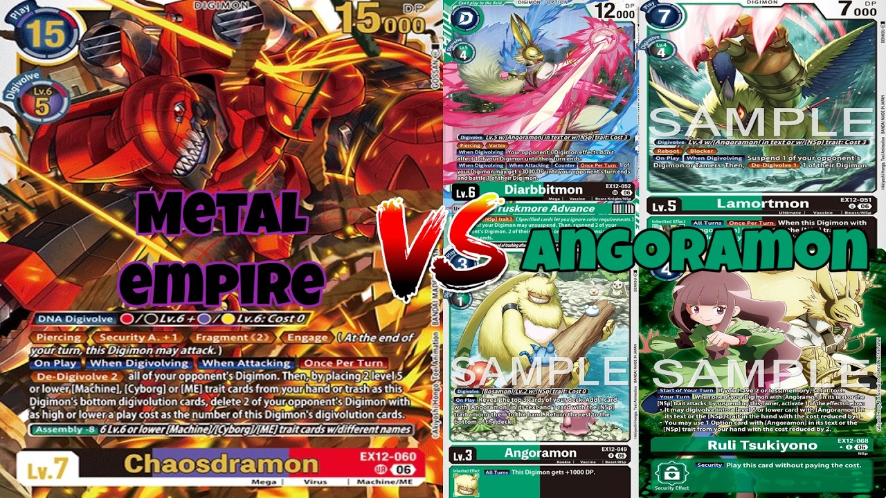 Metal Empire vs Angoramon/Diarbbitmon | Digimon TCG gameplay | ex12 Digital World Shambala