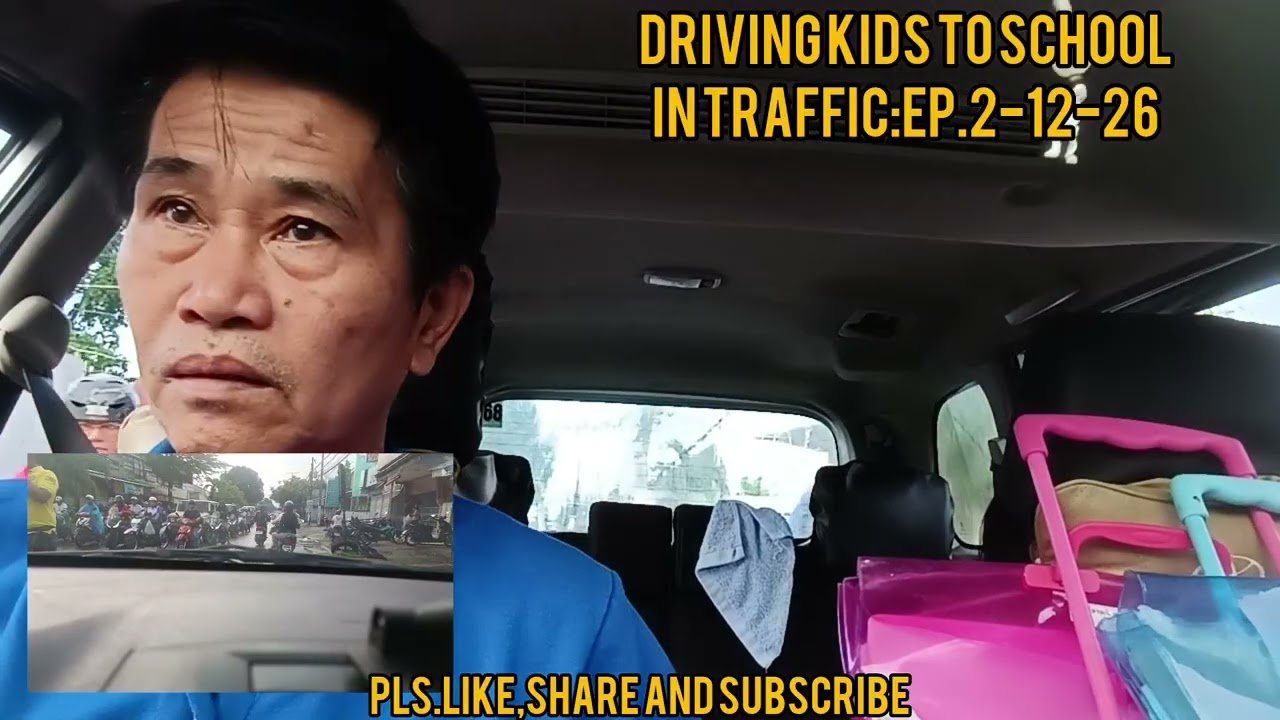 Driving in an early morning traffic drive.