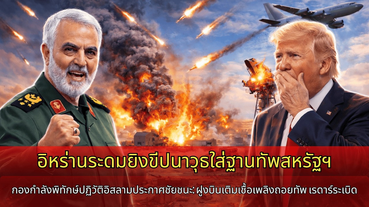 อิหร่านถล่มฐานทัพสหรัฐด้วยฝนขีปนาวุธ IRGC ประกาศชัยชนะ เครื่องบินเติมเชื้อเพลิงถอย เรดาร์ระเบิด