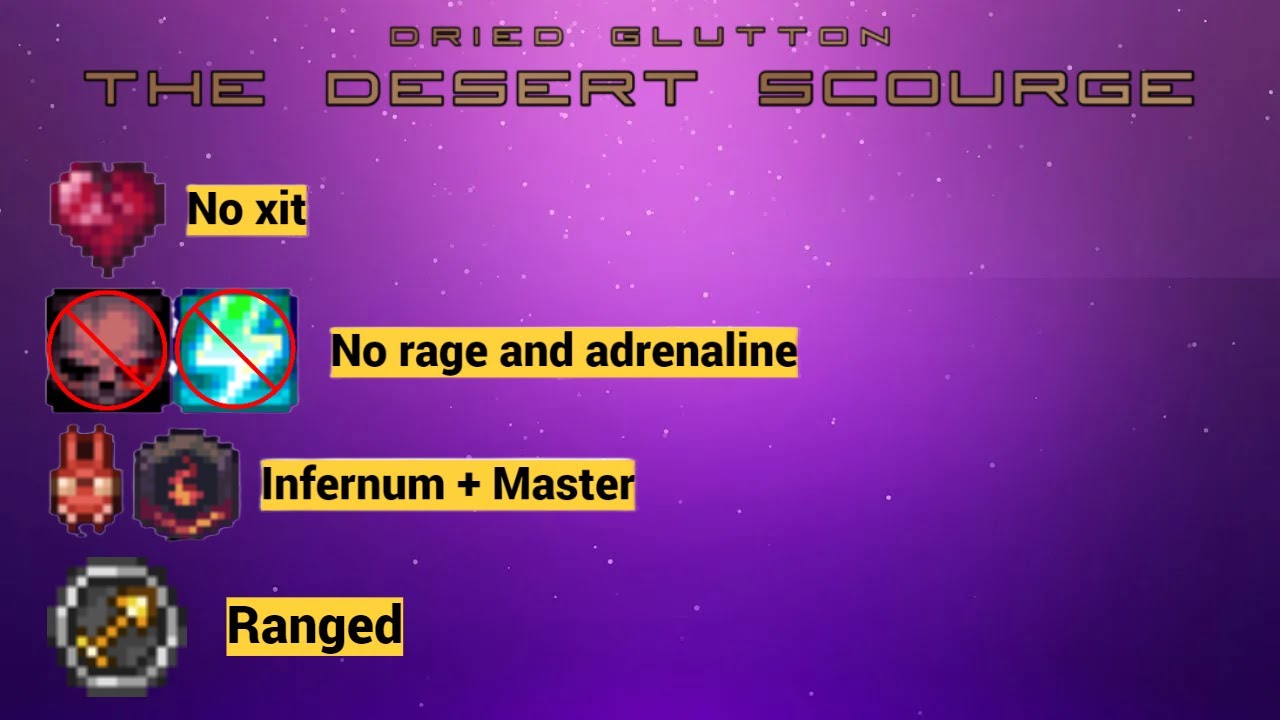 Desert Scourge - Ranged - no hit, Infernum mod, Master mod, no rage and adrenaline.