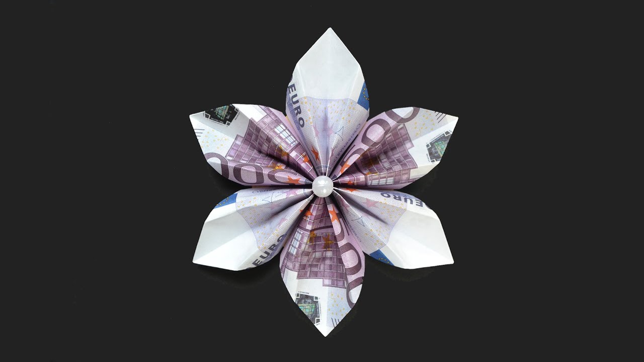 Schön Origami BLUME Euro Geldschein GELD FALTEN | Beautiful Money Flower | Tutorial by Euro Origami