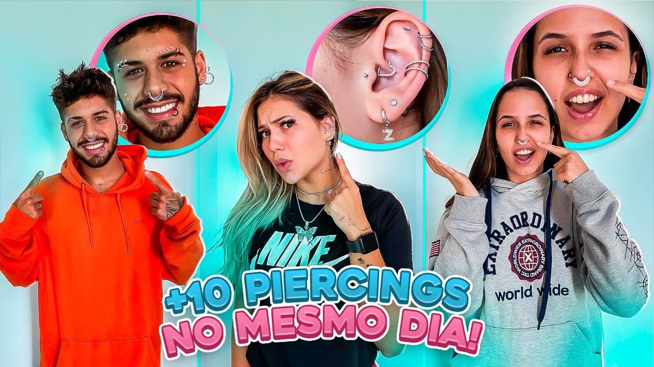 FIZEMOS VÁRIOS PIERCINGS DE UMA VEZ!!