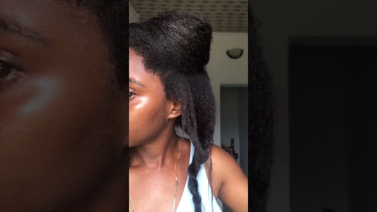 5 months post relaxer transitioning to natural hair #naturalhairjourney #transitioninghair