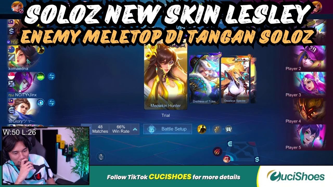 SOLOZ NEW SKIN LESLEY🤯ENEMY MELETOP DI TANGAN SOLOZ🤯