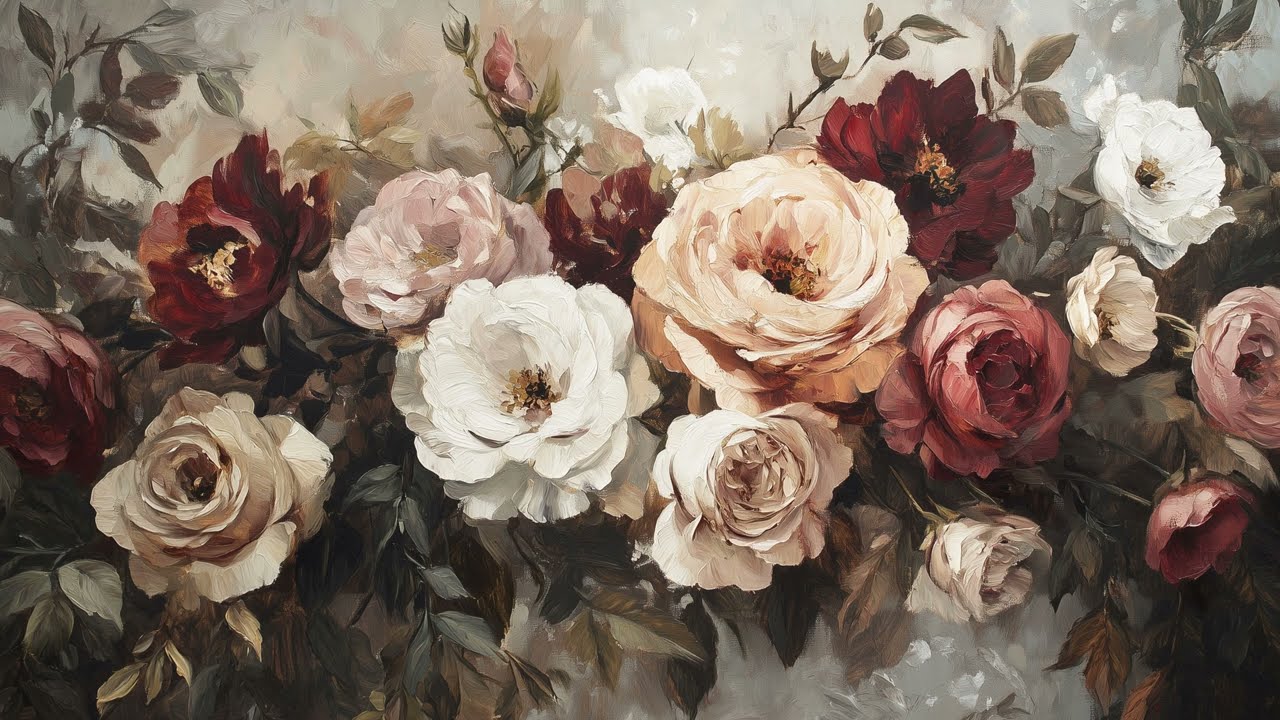 Vintage Valentine’s TV Art 💕 Cozy Romantic Ambience with Candles, Roses & Soft Pink Decor | 4K
