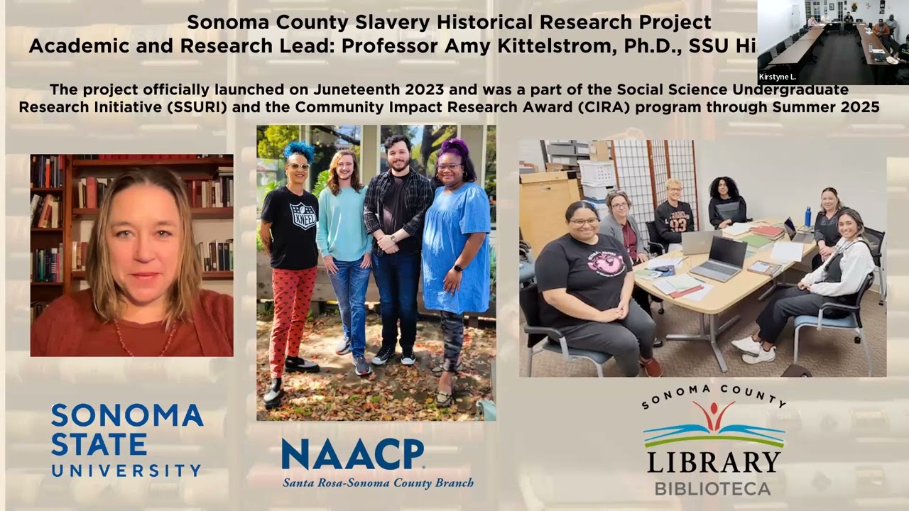 NAACP Sonoma. General meeting.Historical Slavery Project| March 2, 2026
