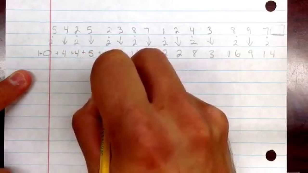 Credit card check digit calculation.